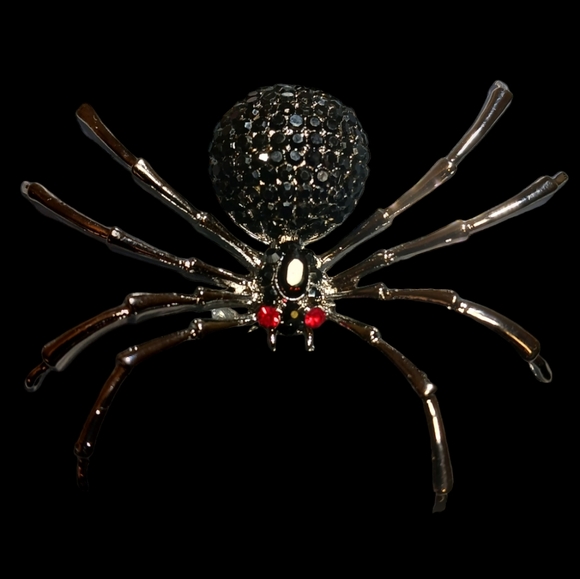 Bling Spider Pin Rhinestone Brooch - Picture 9 of 12